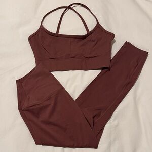 Varley dark rose/clay  Bra + Leggings size M